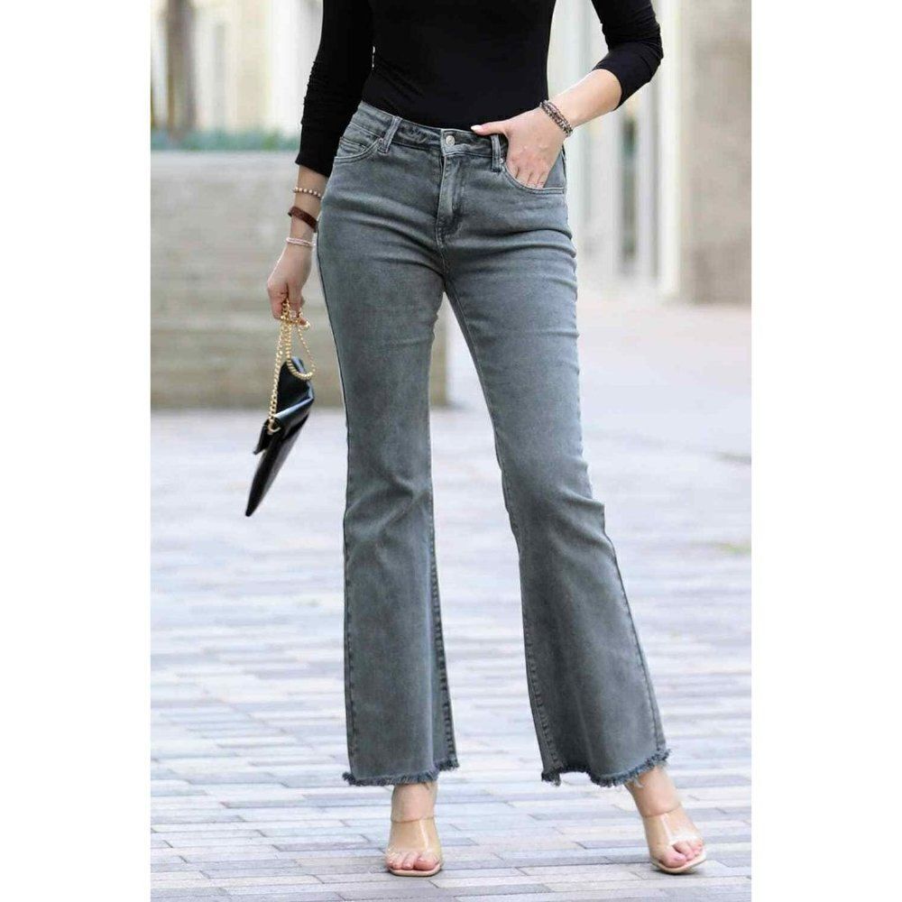 Zenana It's About Time Colored Denim Flares in Ash Black DMP-1846A